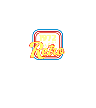 retro születésnapi felirat dátummal 1972 minta fekete pólón