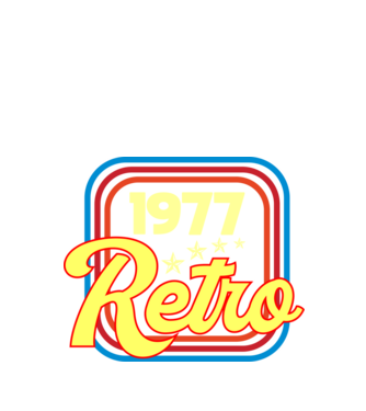 retro születésnapi felirat dátummal 1977 minta fekete pólón
