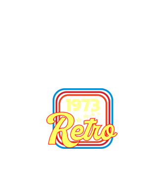 retro születésnapi felirat dátummal 1973 minta fehér pólón