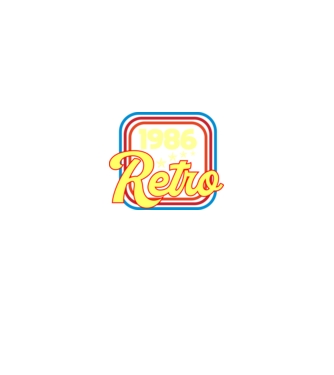 retro születésnapi felirat dátummal 1986 minta királykék pólón