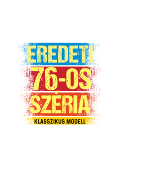 EREDEDI 76-OS SZÉRIA KLASSZKUS MODELL, RETRO SZÜLETÉSNAP minta fekete pólón