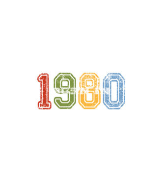 born in 1980 születésnapi felirat minta fehér pólón