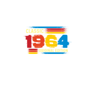 classic, original edition, retro, vintage évszám, születésnapi dátum, 1964 minta fekete pólón