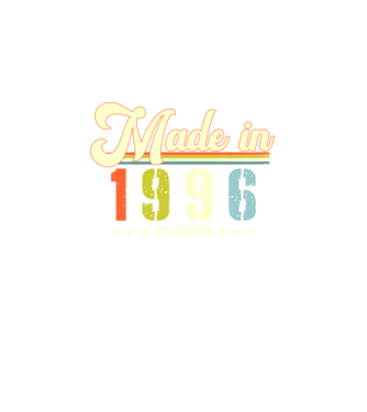 made in 1996, 1st class edition, születésnap, 1996-ban készült minta fekete pólón