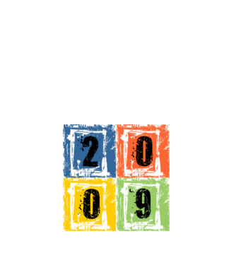 grunge number, szám 2009, évszám minta fehér pólón
