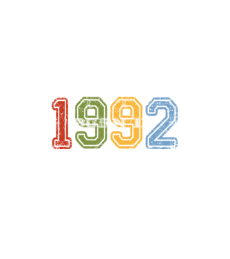 born in 1992 születésnapi felirat minta fekete pólón