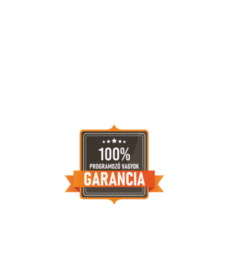 GARANCIA 100% PROGRAMOZÓ VAGYOK minta fehér pólón