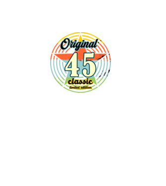 original classic, limited edition, születésnapi embléma, 45 éves minta fekete pólón