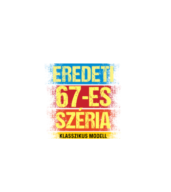 EREDEDI 67-ES SZÉRIA KLASSZKUS MODELL, RETRO SZÜLETÉSNAP minta fekete pólón