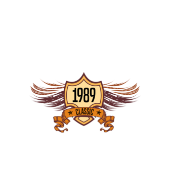 classic szülinapi embléma 1989 minta fekete pólón