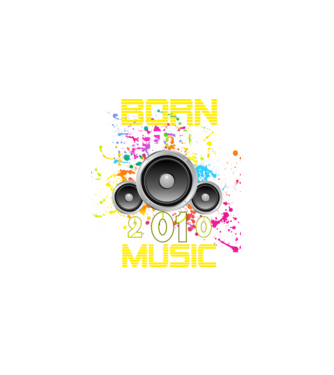 born to be music 2010-ben született, születésnapi póló minta fekete pólón