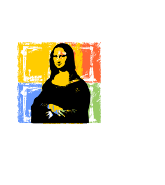 Mona Lisa, grunge, graffiti portré minta fekete pólón