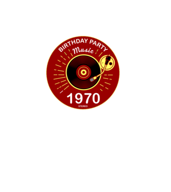 BIRTHDAY PARTY MUSIC, BAKELIT LEMEZJÁTSZÓ 1970 STEREO minta fekete pólón