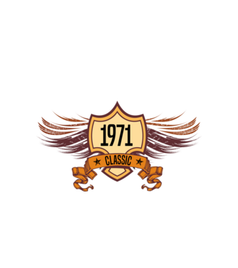classic szülinapi embléma 1971 minta fehér pólón