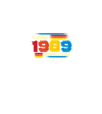 classic, original edition, retro, vintage évszám, születésnapi dátum, 1989 minta farmerkék pólón