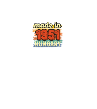 made in hungary felirat, retro évszám, grunge stílus, 1951 minta fekete pólón