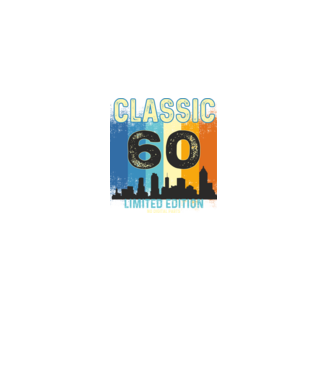 CLASSIC LIMITED EDITION,  60 éves szülinapra, retro póló minta fekete pólón