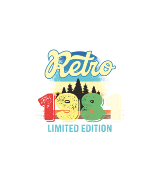 retro évszám, limited edition, 1981-ben születetteknek minta fehér pólón