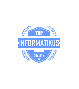 TOP QUALITY INFORMATIKUS APUKA minta fekete pólón