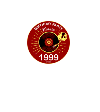 BIRTHDAY PARTY MUSIC, BAKELIT LEMEZJÁTSZÓ 1999 STEREO minta fekete pólón