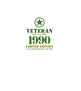 VETERAN, BORN TO BE HERO, SZÜLETÉSNAPI ÉVSZÁM FELIRATTAL 1990 minta dusty pink pólón