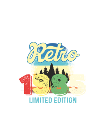 retro évszám, limited edition, 1985-ben születetteknek minta fekete pólón