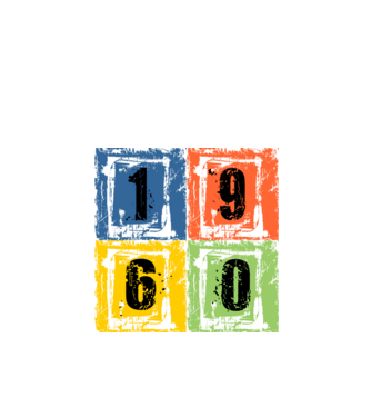 grunge number, szám 1960 minta fekete pólón