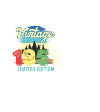 vintage évszám, limited edition, 1951-ben születetteknek minta fekete pólón