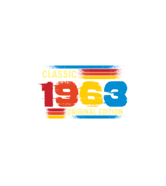 classic, original edition, retro, vintage évszám, születésnapi dátum, 1963 minta fehér pólón