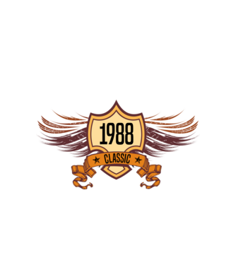 classic szülinapi embléma 1988 minta fehér pólón