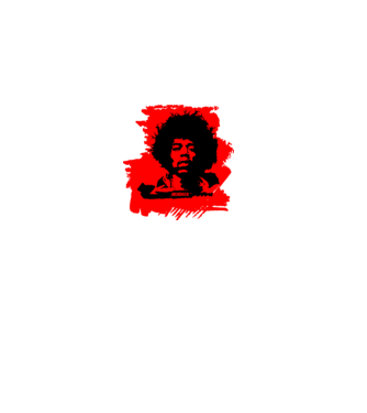 jimmy hendrix,rock&roll klasszikus, rocker, hippie, zenész,amerika,piros minta fekete pólón