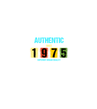 AUTHENTIC SINCE 1975, SUPERIOR URBAN QUALITY, 1975-BEN SZÜLETETT minta homokszín pólón