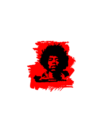 jimmy hendrix,rock&roll klasszikus, rocker, hippie, zenész,amerika,piros minta fekete pólón