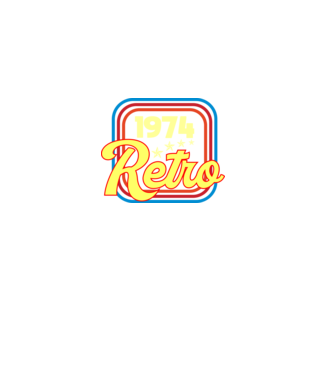 retro születésnapi felirat dátummal 1974 minta fekete pólón
