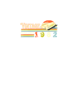 vintage, limited edidtion, retro születésnapi felirat, évszám veterán autóval, 1962 minta fekete pólón