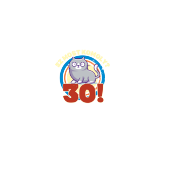 ez most komoly 30éves, csodálkozó macska minta fekete pólón