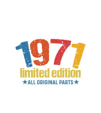 1971 limited edition ,all original parts, retro születésnapi évszám minta fehér pólón