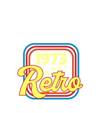 retro születésnapi felirat dátummal 1973 minta fekete pólón