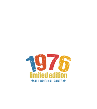 1976 limited edition ,all original parts,retro születésnapi évszám minta fekete pólón