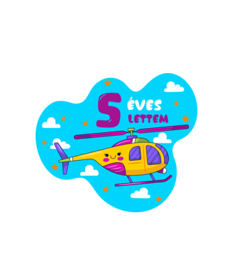 5 éves lettem helikopteres szülinapi minta gyerekeknek minta fehér pólón