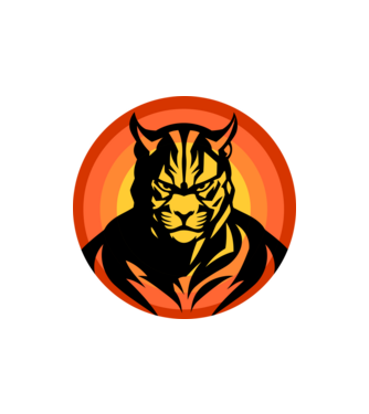 tigrisfej vadállat, tiger, tigris arc minta homokszín pólón