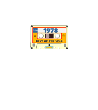 retro születésnapi audio kazetta, magnókazetta, best of the year 1978 minta fekete pólón