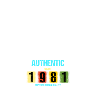 AUTHENTIC SINCE 1981, SUPERIOR URBAN QUALITY, 1980-BAN SZÜLETETT minta fehér pólón