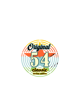 original classic, limited edition, születésnapi embléma, 54 éves minta fekete pólón