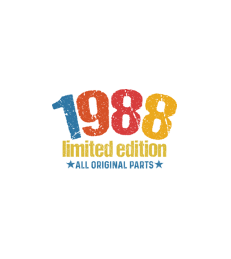 1988 limited edition ,all original parts, retro születésnapi évszám minta fekete pólón