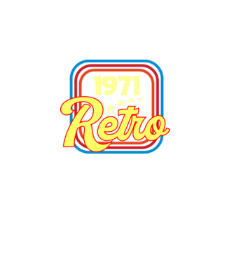 retro születésnapi felirat dátummal 1971 minta fekete pólón