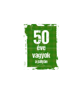 50 éve vagyok a pályán, focistás szülinap minta fehér pólón
