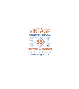 vintage original denim 55 év óta minta fehér/piros pólón
