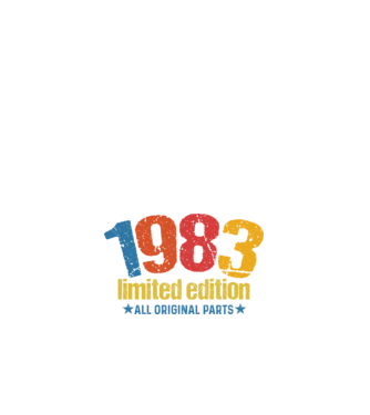 1983 limited edition ,all original parts, retro születésnapi évszám minta fehér pólón