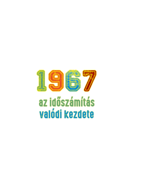 az időszámítás valódi kezdete 1967 minta sötétkék pólón